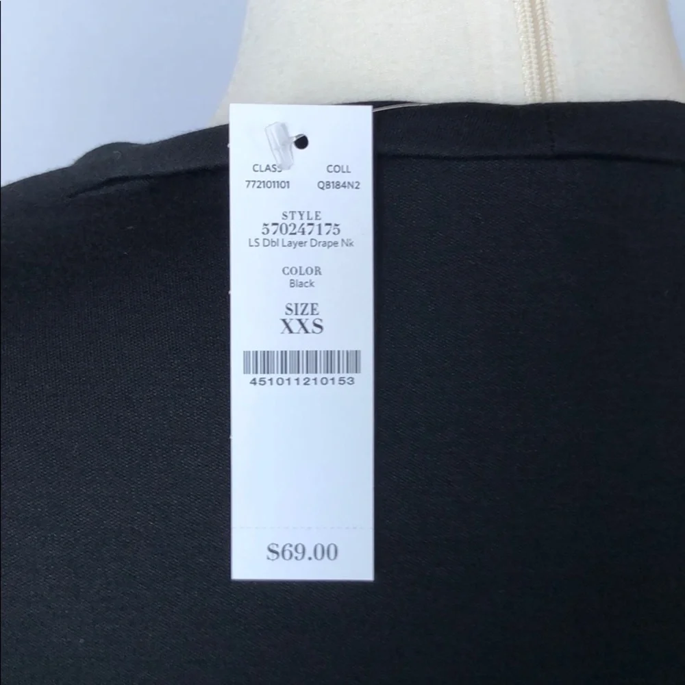 NWT WHBM Draped Neck Jersey Top XXS - Picture 14 of 16